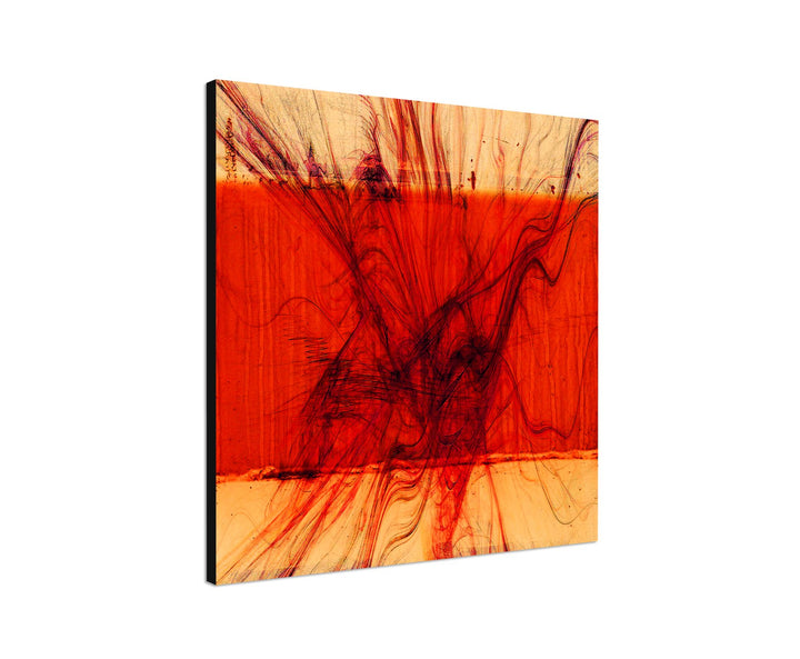 Paul Sinus Art Abstraktes Bild auf Leinwand rot krass Abstrakt136- dekorativer Einteiler Wandbild 60