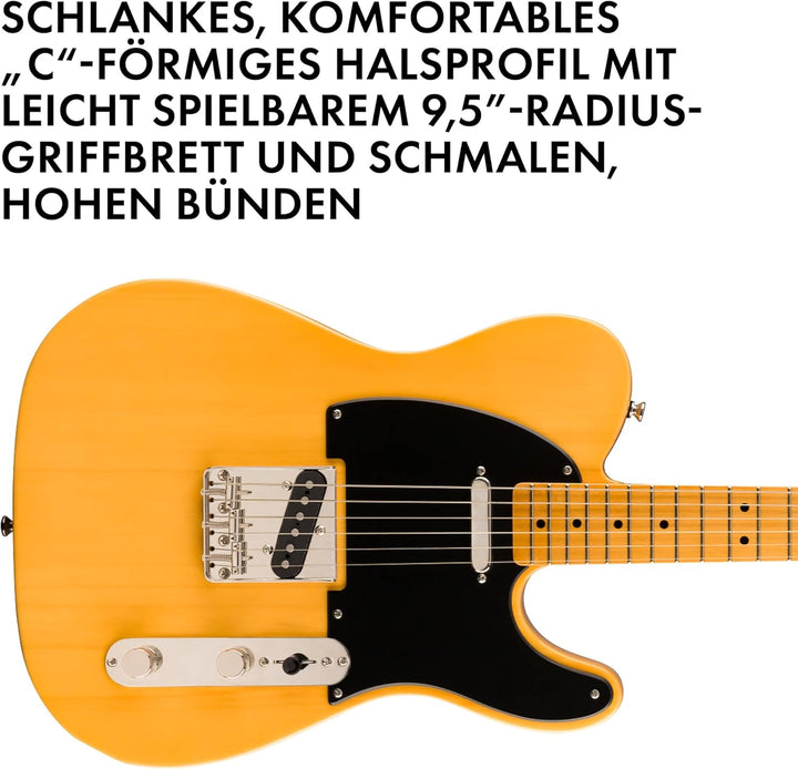Squier by Fender Classic Vibe '50s Telecaster mit Ahorngriffbrett, Butterscotch Blonde, Standardgrös