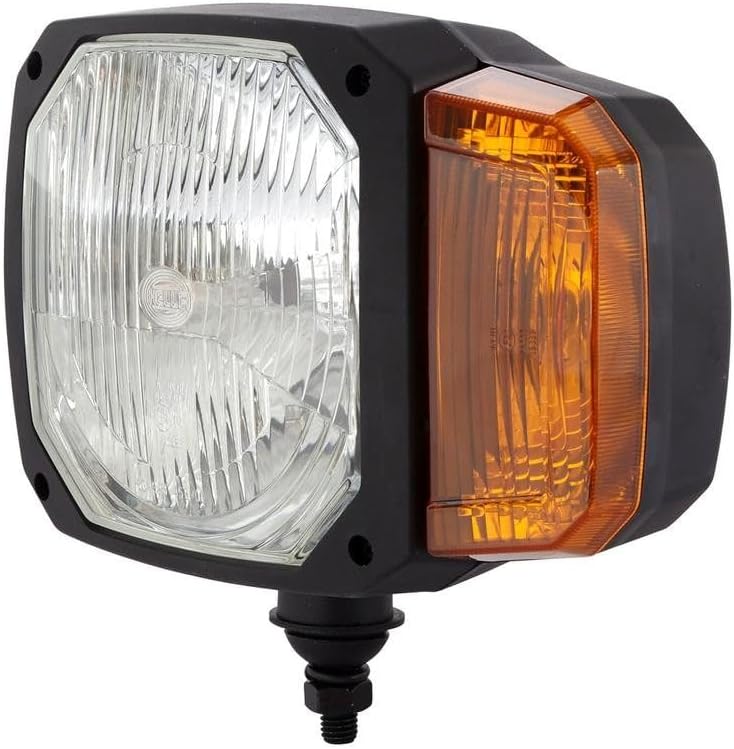 HELLA - Halogen-Hauptscheinwerfer - 12V - Einbau - Lichtscheibenfarbe: gelb - Stecker: DEUTSCH Steck