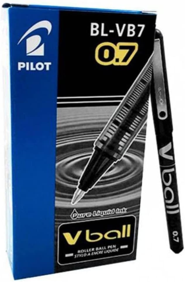 Pilot V-Ball Tintenroller (Flüssigtinte, Spitze 0,7 mm) 12 Stück schwarz