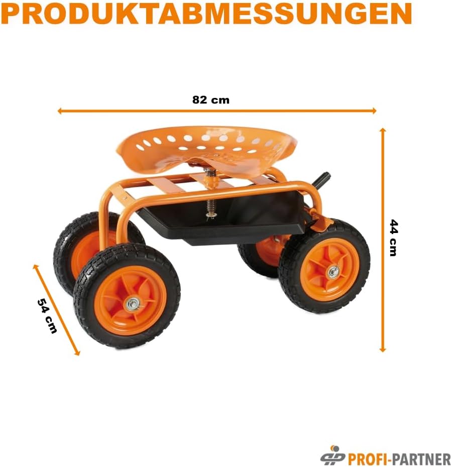 Rollbarer Arbeitssitz/Rollsitz für Gartenarbeit | fahrbarer Sitz, Werkstattwagen, Hocker mit Rollen,