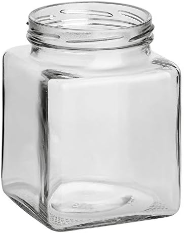 gouveo 6er Set Einmachgläser 730 ml eckig mit Schraub-Deckel schwarz - Grosse Vorratsgläser mit Dreh
