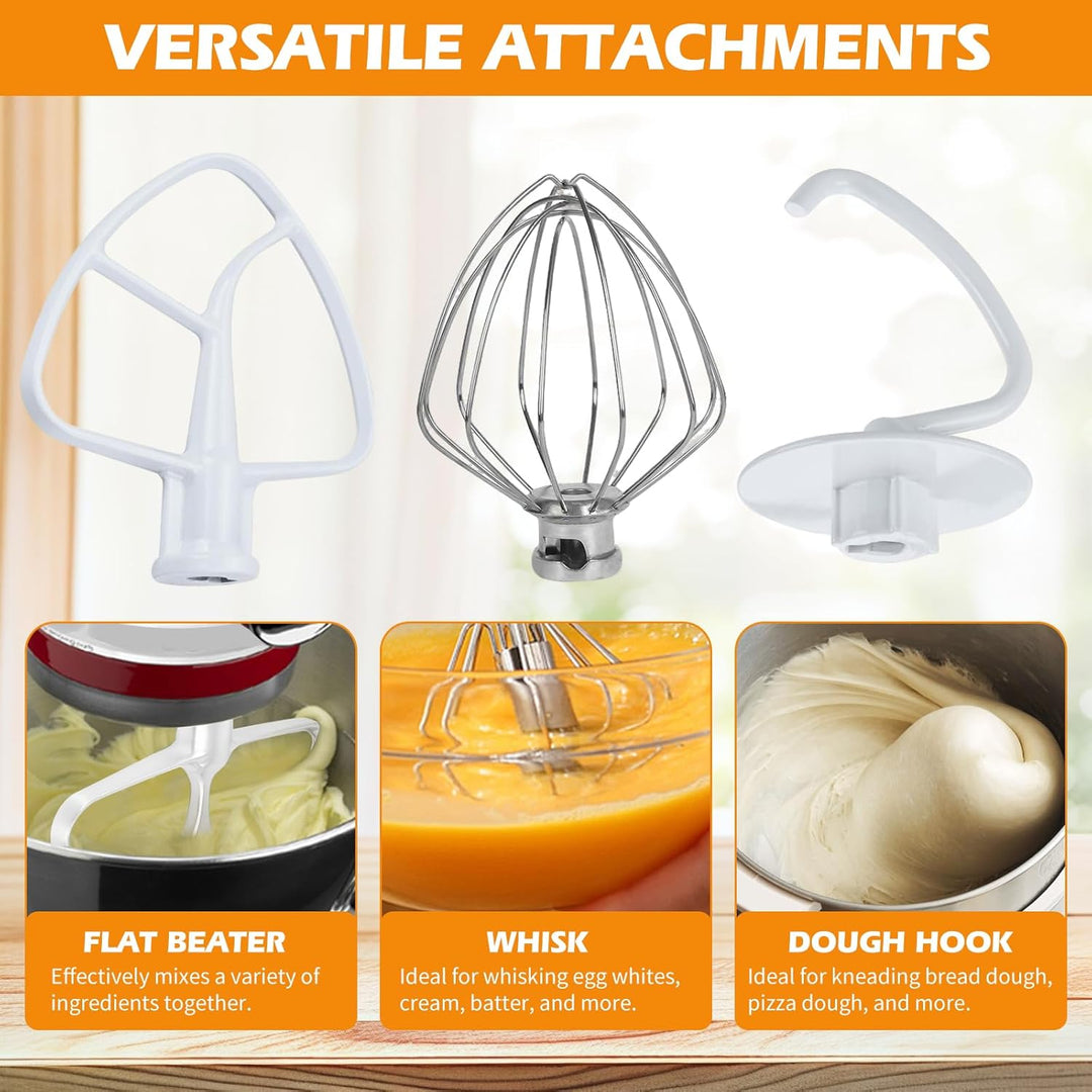 3er Profi-Schneebesen,Rührbesen Schaumschläger und Knethaken für 4,5-5 Quart Artisan & Classic Serie
