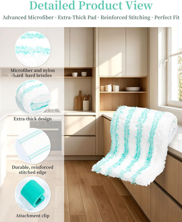 Yikki Bodenwischer Ersatzbezug für Leifheit Profi XL Micro Duo/Cotton Plus | 4 Stück Mikrofaser Ersa