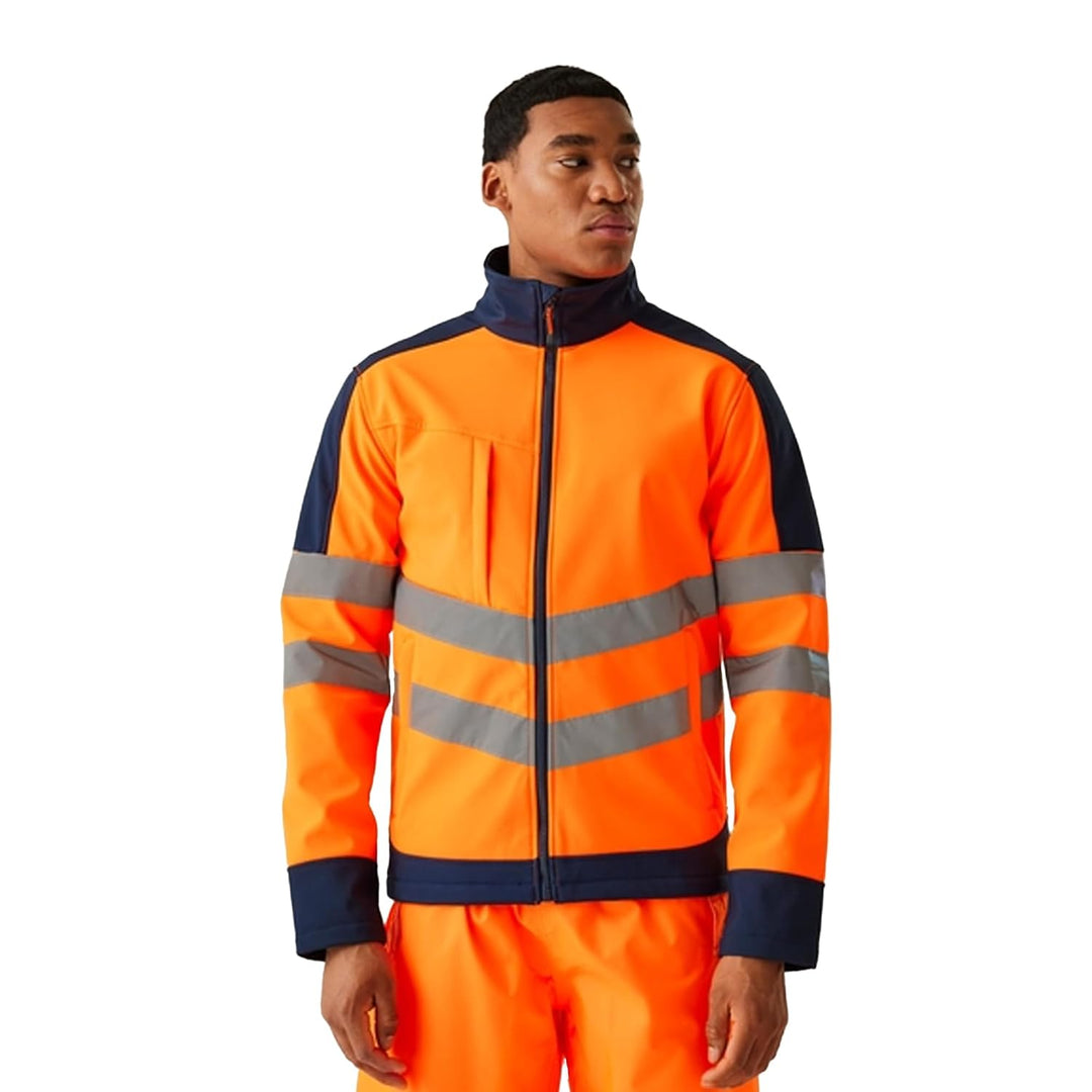 Regatta TRA625 5LV70 Professionelle Warnschutz-Softshelljacke, wasserdicht und atmungsaktiv, Orange/