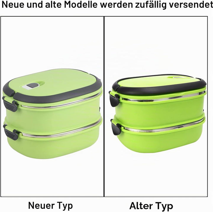 plplaaoo Tragbare Lunchbox, Thermo Bento Box, Edelstahl Lebensmittelbehälter, Isolier Lebensmittel A