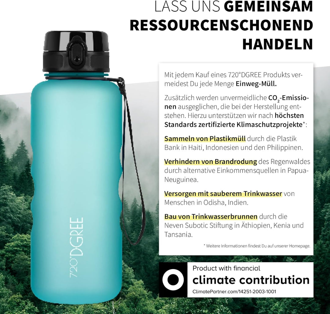 720°DGREE Trinkflasche 1,5l “uberBottle“ +Früchtebehälter - BPA-Frei, Auslaufsicher - Wasserflasche