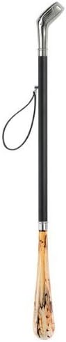 DELFA Design Gravur/Laserung Schuhanzieher Schuhlöffel - 70 cm mit silbernem Golfschläger als Griff