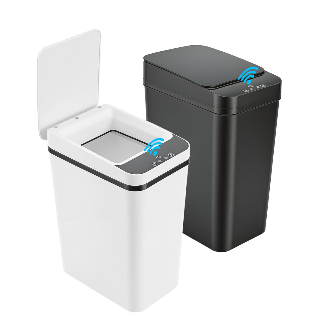 2er Set Mülleimer mit Sensor, 12L Automatischer Mülleimer, Smart Mülleimesr mit Deckel, 3 Betriebsmo