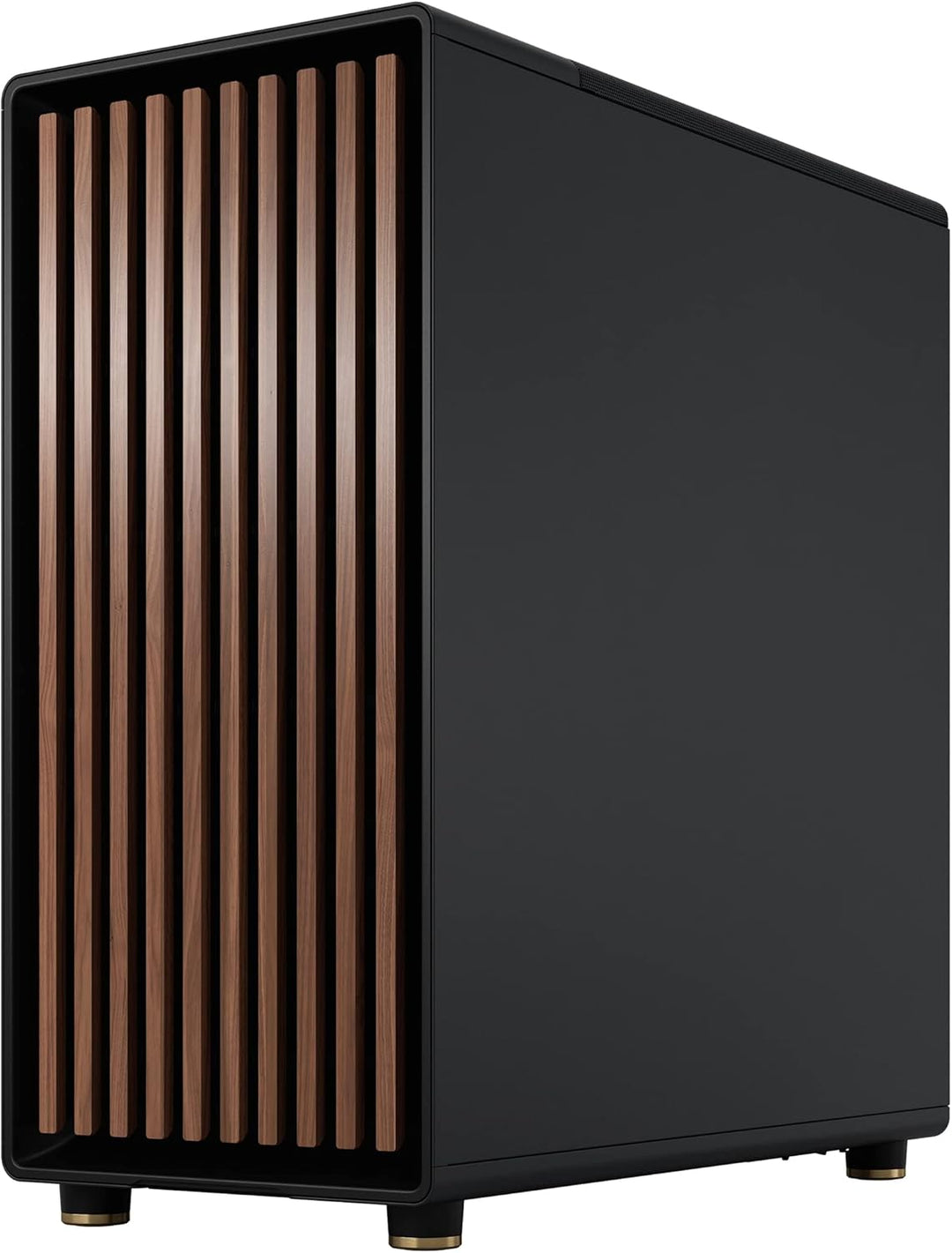 Fractal Design North Charcoal Black Tempered Glass Dark - Wood Walnut front - Glass side panel - Two