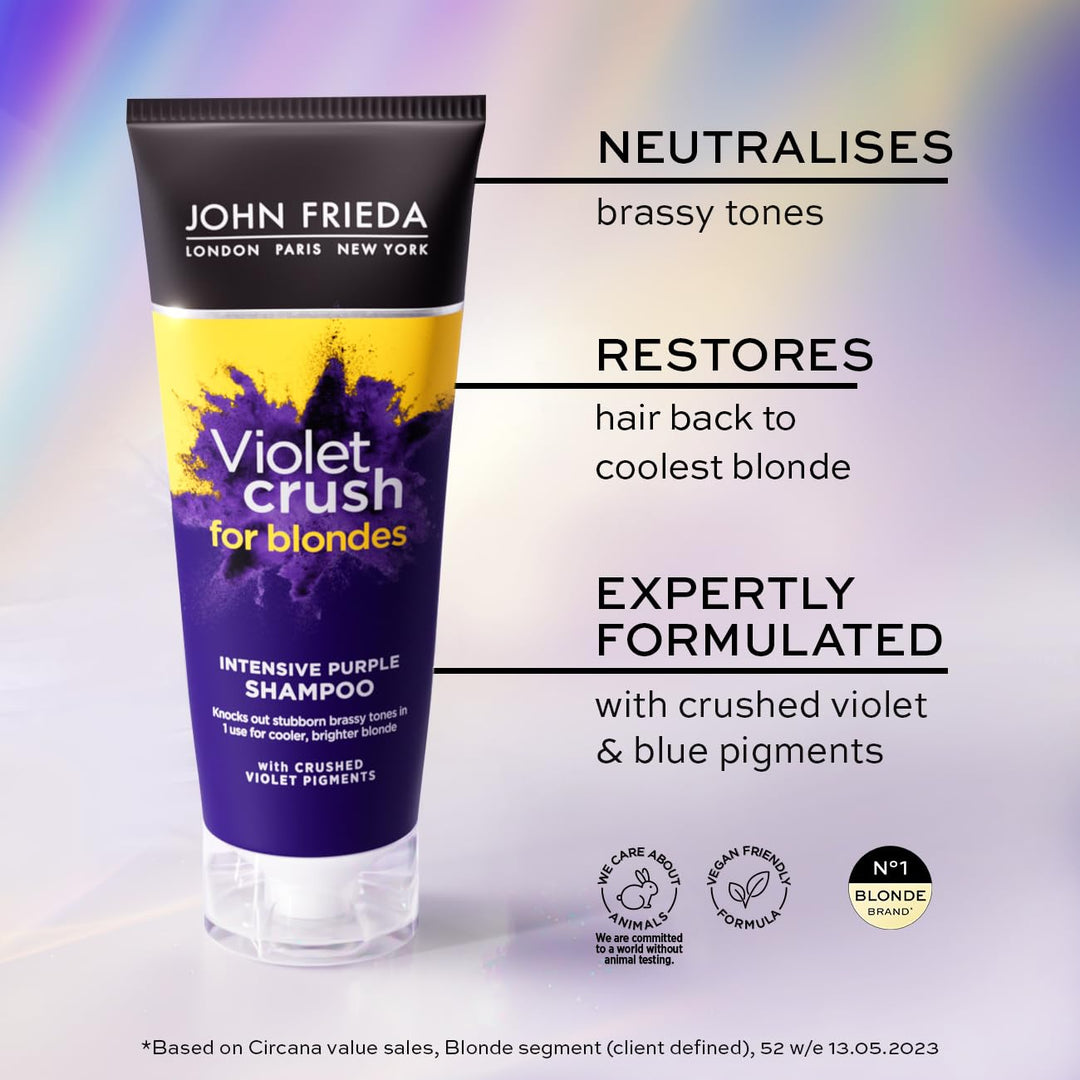 John Frieda Sheer Blonde Intensive Purple Violet Crush Color Correcting Shampoo und Purple Condition