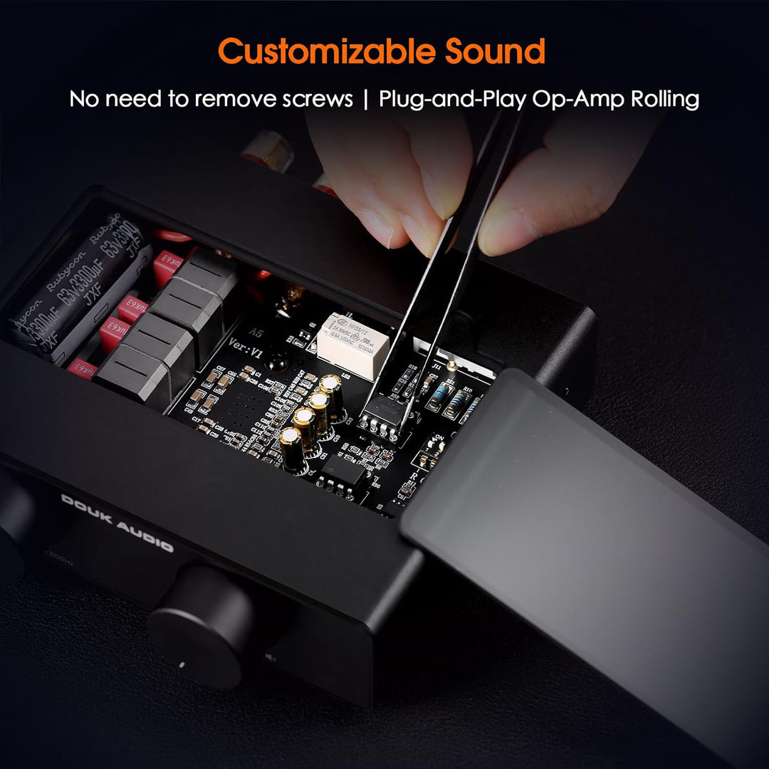Douk A5 Stereo Verstärker mit TPA3255 Chips, Class D Amplifier High-Pass Filter, Mini Verstärker für