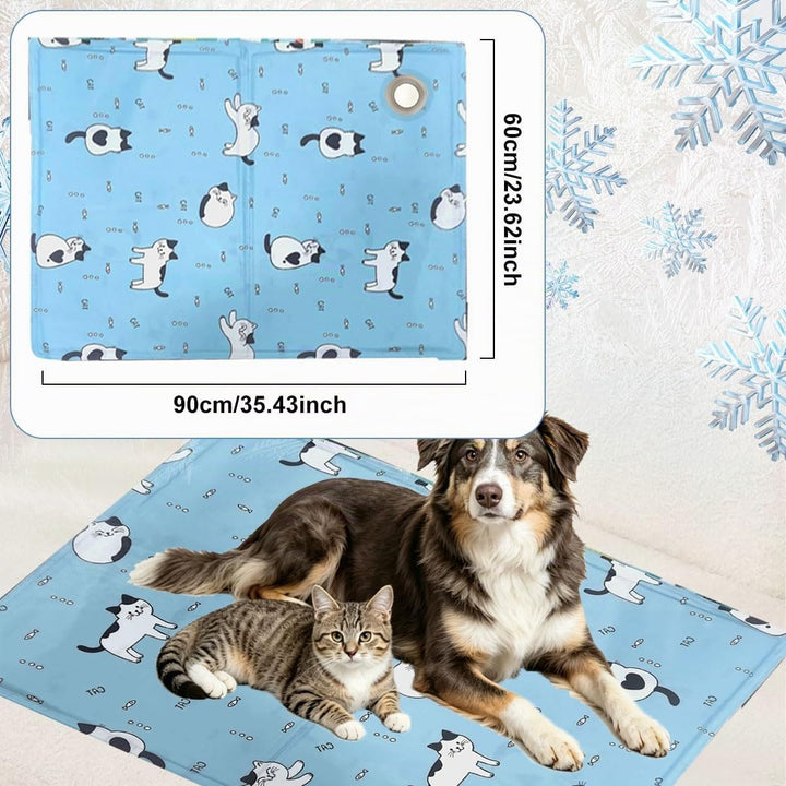 Kühlmatte Hund Katze Selbstfüllend 60×90cm,XL Kühldecke Hund Mit Ungiftigem Dünnes Gel,Faltbar leich