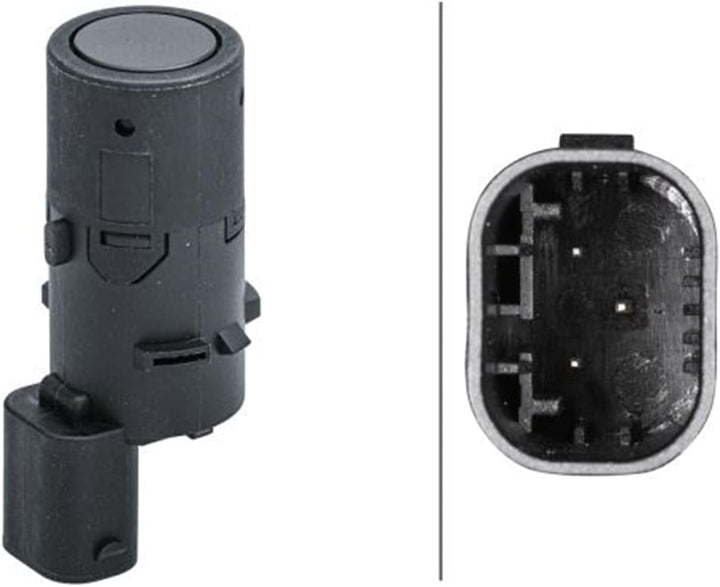 HELLA 6PX 358 141-611 Sensor, Einparkhilfe - gerade - 3-polig - gesteckt - lackierbar