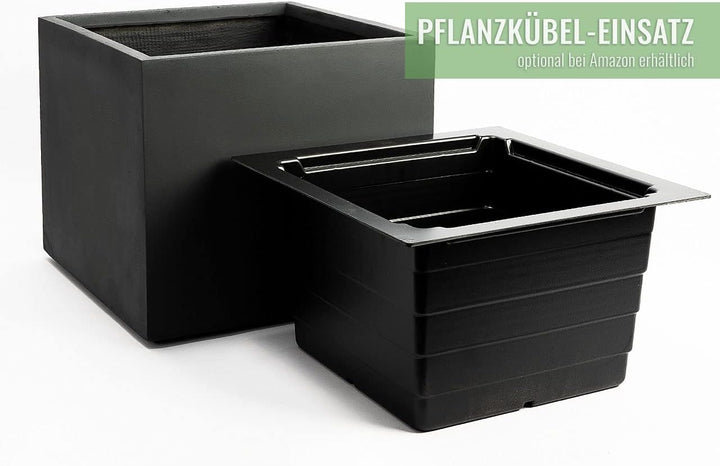 Pflanzwerk® Pflanzkübel Cube Anthrazit 45x55x55cm *Frostbeständiger Blumenkübel* *UV-Schutz* *Qualit