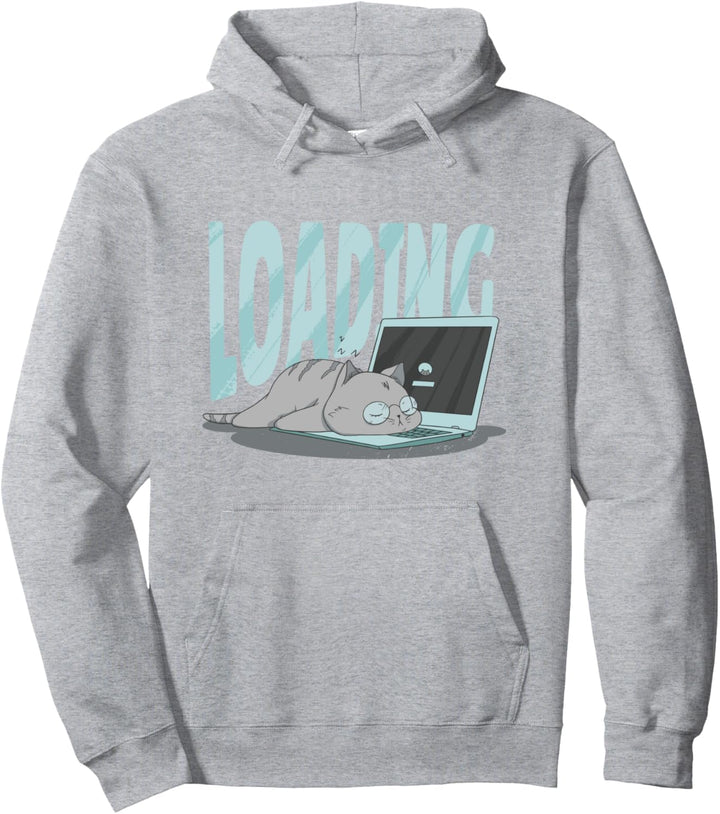 Nette Katze Die Auf Computer Schläft Laden Schlafen Süss Pullover Hoodie