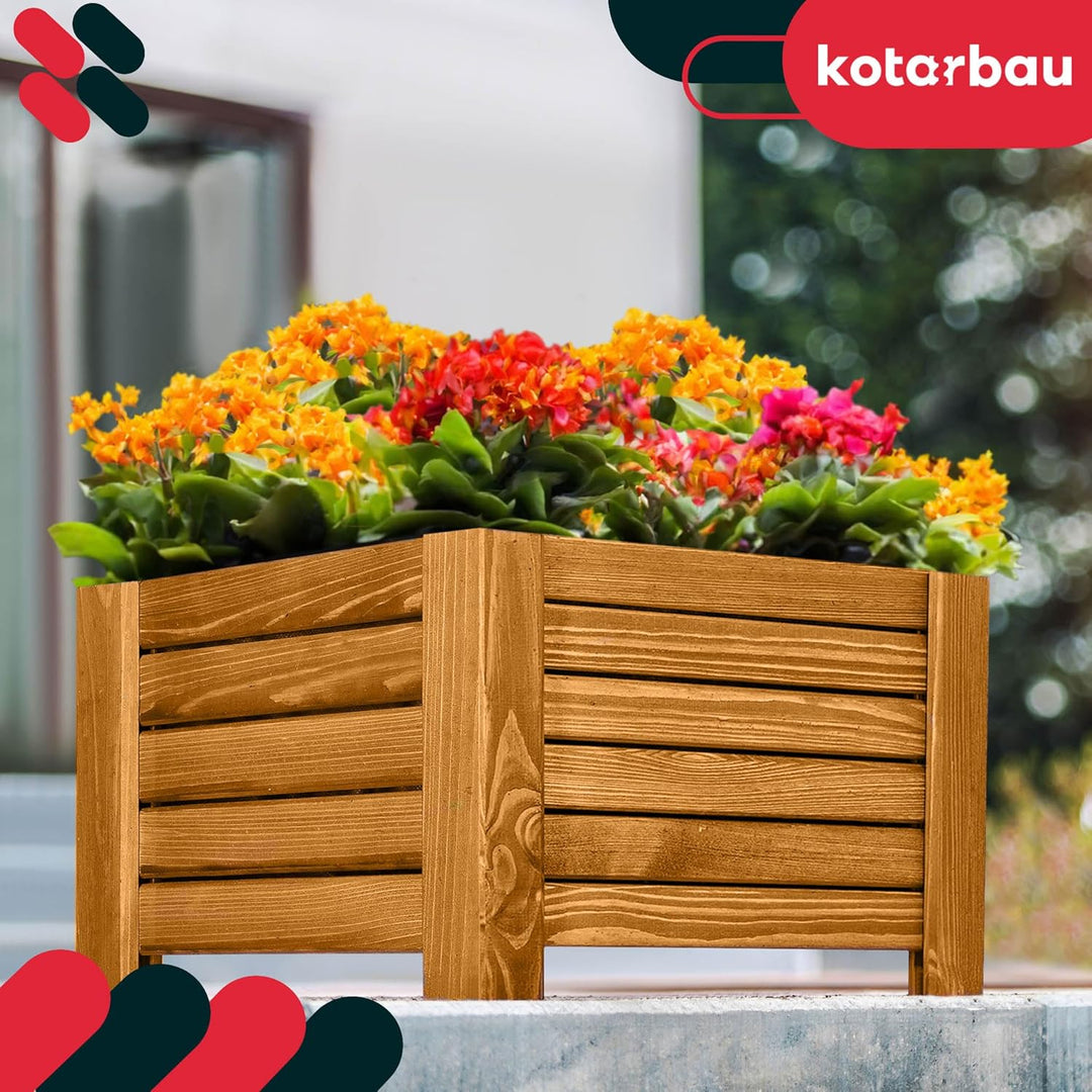 KOTARBAU® Blumenkasten - 38 x 38 x 30 cm - Pflanzkasten mit Vlies - Pflanzkübel gross aussen - Balko