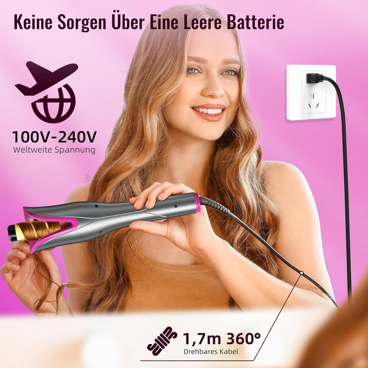 Lockenstab Automatischer, Lockenwickler Anionen-Schutz Auto Haar Curler Keramik Curl Wand Lockenstab