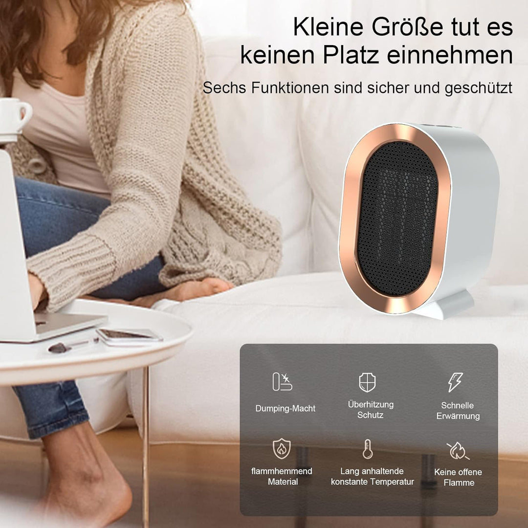 1200W Heizlüfter Energiesparend Leise, Keramik Heizlüfter für Zimmer Badezimmer Wohnzimmer,Überhitzu