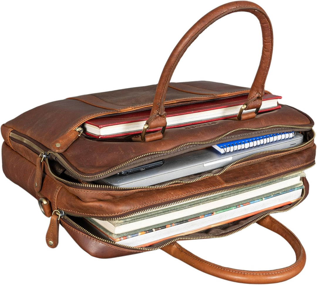 STILORD Drake Businesstasche Leder Gross Vintage Aktentasche XL Ledertasche Laptoptasche für Arbeit