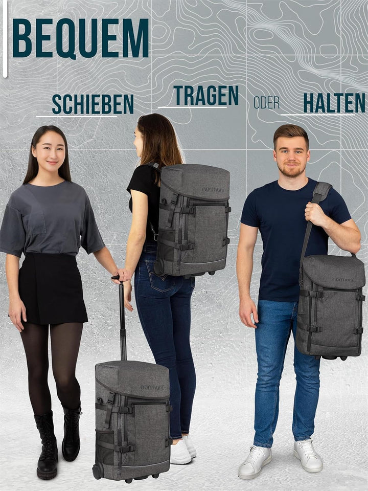 normani Backpacker Reisetaschen-Rucksack Reiserucksack mit Trolleyfunktion mit Frontloader und Handg