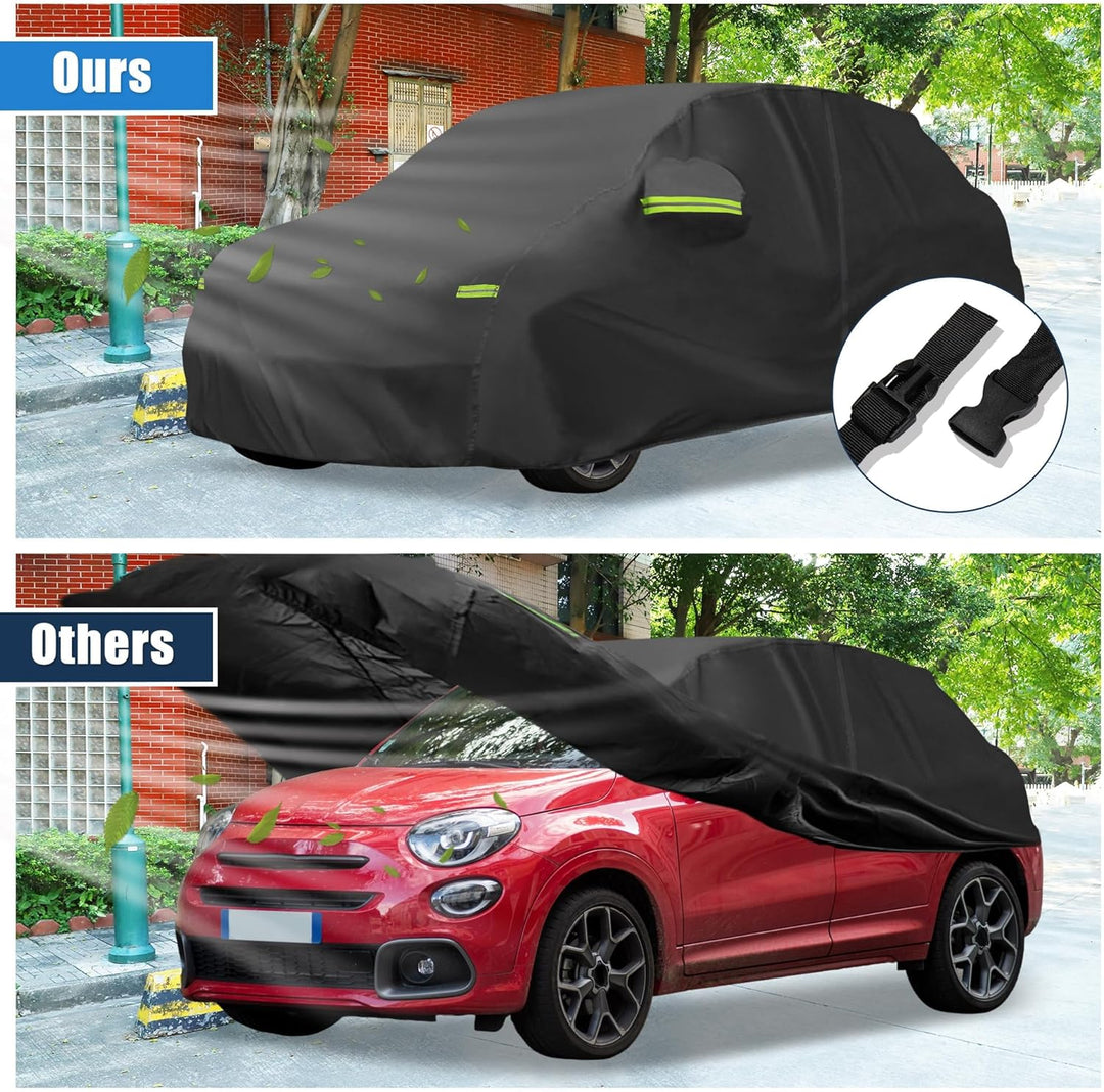 QUARKZMAN wasserdichte Autoabdeckung Outdoor Vollgarage für FIAT 500X 2015-2023