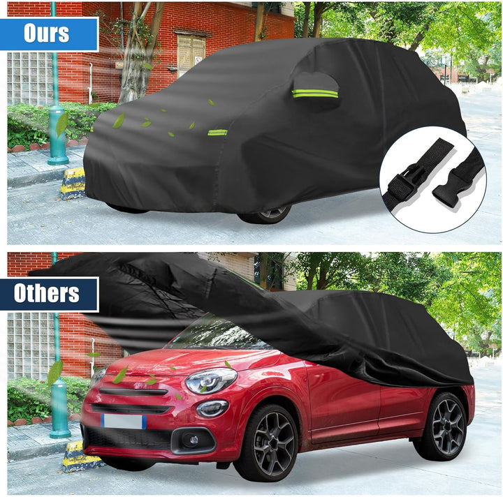 QUARKZMAN wasserdichte Autoabdeckung Outdoor Vollgarage für FIAT 500X 2015-2023