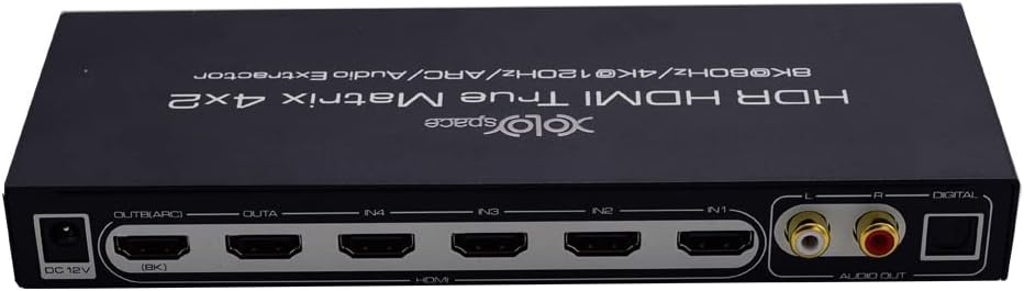 XOLORspace 43420A HDMI 2.1 8K HDR HDMI True Matrix Switch 4x2 unterstützt 4k 120hz und Dolby Vision