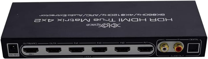 XOLORspace 43420A HDMI 2.1 8K HDR HDMI True Matrix Switch 4x2 unterstützt 4k 120hz und Dolby Vision