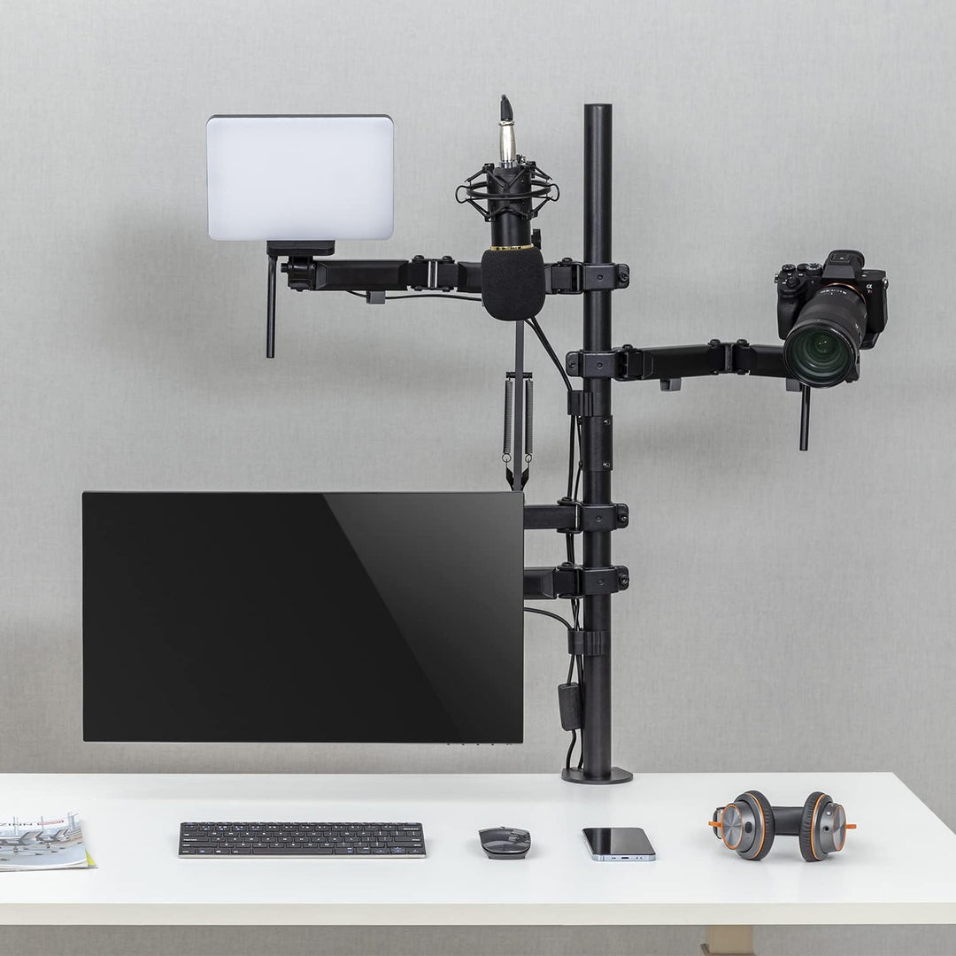 NanoRS RS164 All-in-One Studio Professionelle Tischhalterung für 17-32" Monitor, Mikrofon, Kamera un