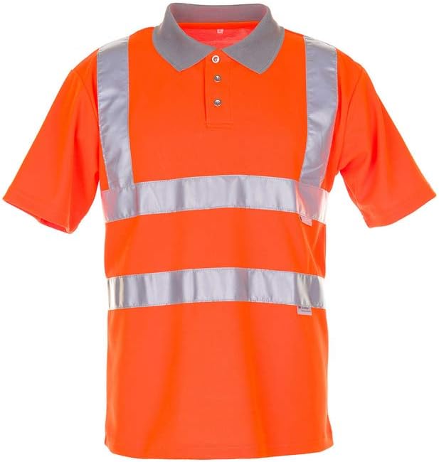 Planam Grösse 4XL Herren Warnschutz Poloshirt 2-farbig orange grau Modell 2098