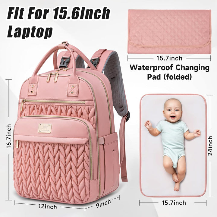 Wickeltaschen-Rucksack, stilvolle Baby-Wickeltasche, wasserdichter Reise-Wickelrucksack mit Wickelun