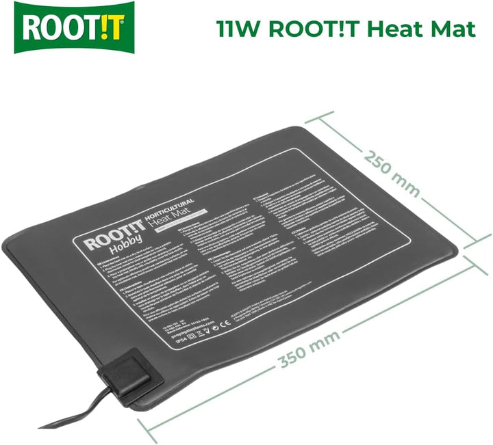 ROOT!T Root Hobby Heizmatte, 11 W, 350 mm x 250 mm, Schwarz, Grösse S - 11 W Small-11W, Small-11W