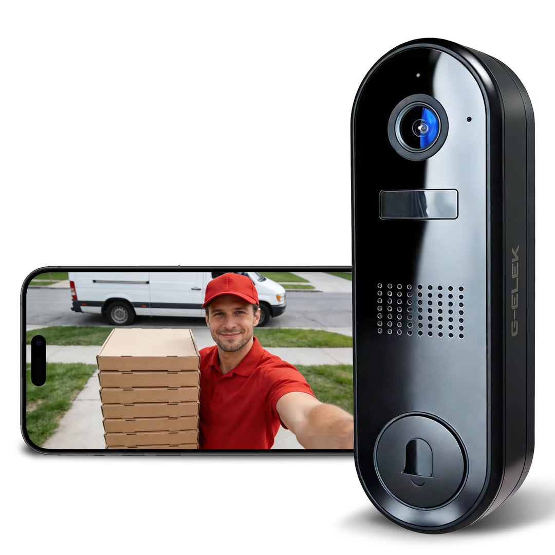 G-ELEK Smart Video Türklingel Kamera, WLAN 2,4 GHz, Nachtsicht, Cloud-Speicher, KI-Menschenerkennung