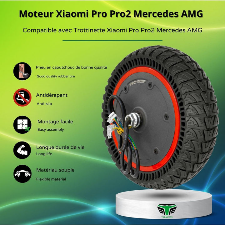 Motor Vorderrad Scooter Xiaomi Pro Pro2 Mercedes AMG (Solid Tire Mountainbike) Schwarz, Schwarz