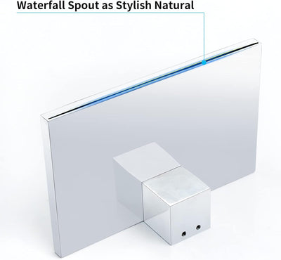 SHANFO Waschtischarmatur Wandmontage Wasserfall Chrom Wasserhahn Unterputz Armatur Einzigen Handgrif
