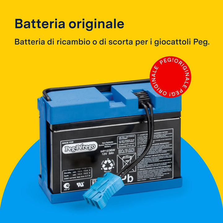 Peg Perego - Batterie, 12 V 12 V, 8 Ah mehrfarbig 12 V, 8 Ah Single, 12 V, 8 Ah Single