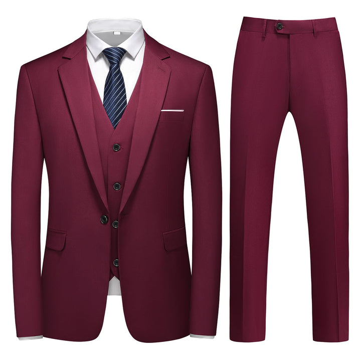 KUDMOL Herren 3-Stücke Anzug Business EIN Knopf Smoking Anzug für Männer Smoking Klassische Blazer W