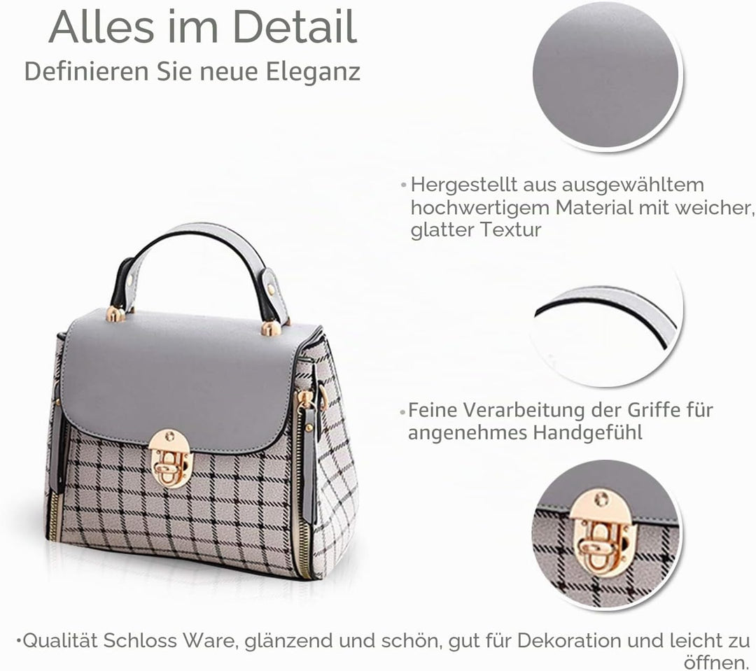 NICOLE&amp;DORIS Handtaschen für Damen Niedliche Umhängetasche Mädchen Reissverschluss Handtasche PU Led