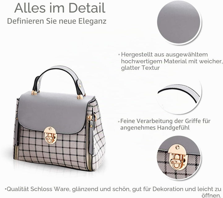 NICOLE&amp;DORIS Handtaschen für Damen Niedliche Umhängetasche Mädchen Reissverschluss Handtasche PU Led