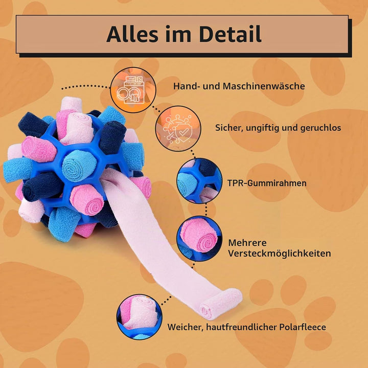 Schnüffelball für Hunde, Schnüffelteppich Schnüffelspielzeug Interaktive Hundespielzeug tragbarer Ha