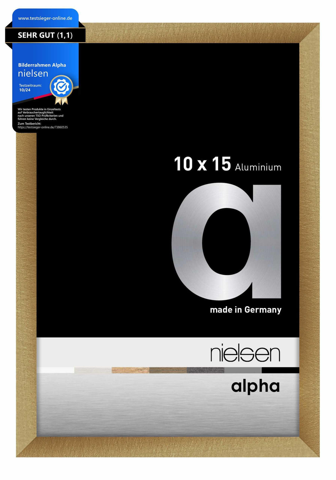 nielsen Aluminium Bilderrahmen Alpha, 10x15 cm, Brushed Amber Brushed Amber 10 x 15 cm, Brushed Ambe