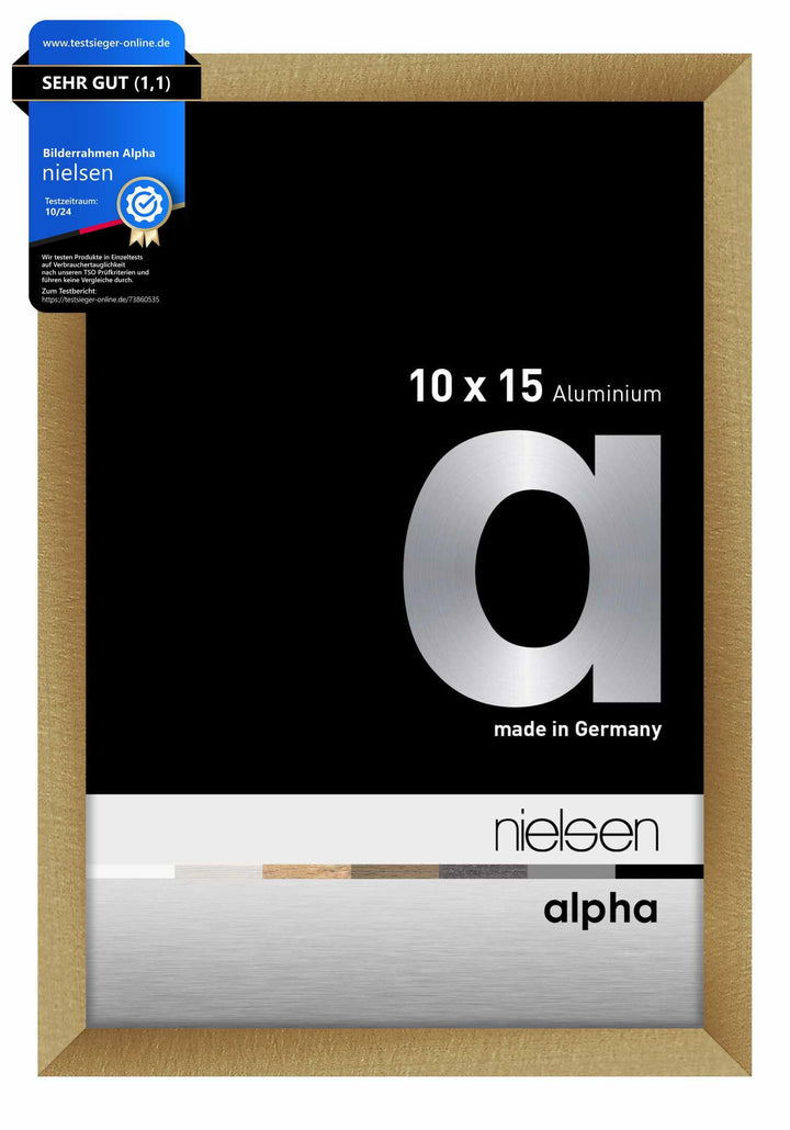 nielsen Aluminium Bilderrahmen Alpha, 10x15 cm, Brushed Amber Brushed Amber 10 x 15 cm, Brushed Ambe