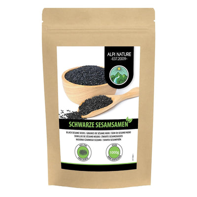 Sesam schwarz (1kg), Schwarzer Sesam 100% natürlich, Schwarze Sesamsamen ohne Zusätze Sesamsamen 1 K
