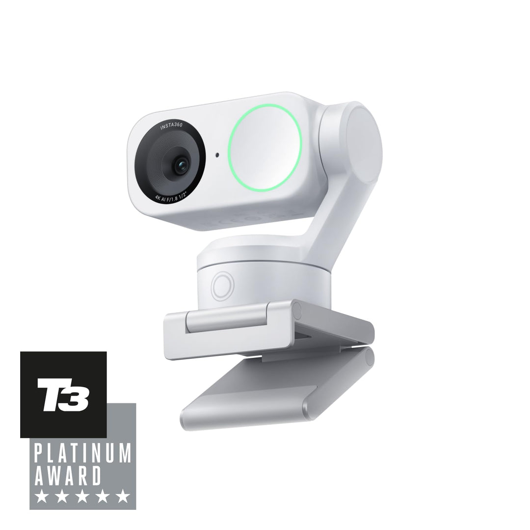 Insta360 Link 2 Standard Bundle Polarweiss - 4K Webcam für PC/Mac, 1/2" Sensor, KI-Tracking, HDR, Mi