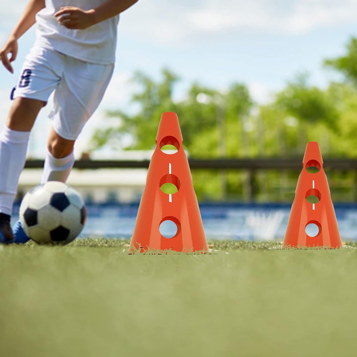 Froadp 6er Set Agility Sports Steckhürdenset Kegelhürden Hindernisse Koordinationstraining mit Rot 3
