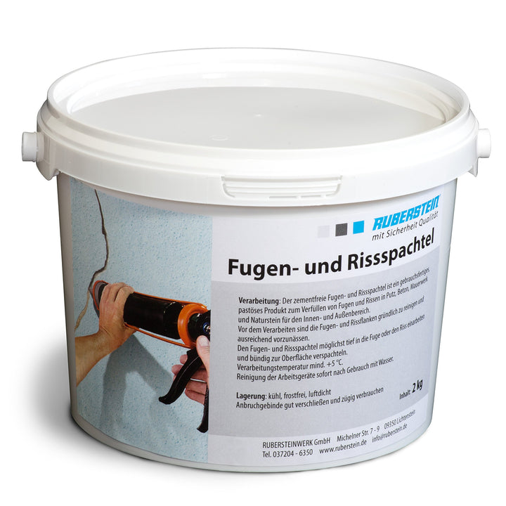 Ruberstein Fugen- und Rissspachtel naturweiss, 2 kg gebrauchsfertig im Eimer