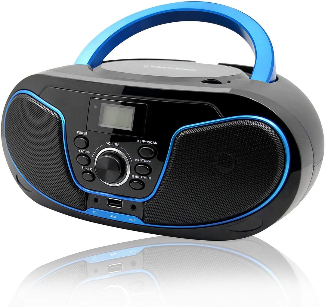 Tragbares CD-Radio - Kinder CD-Player Boombox mit USB-Eingang | AUX-Eingang | Kopfhöreranschluss | U