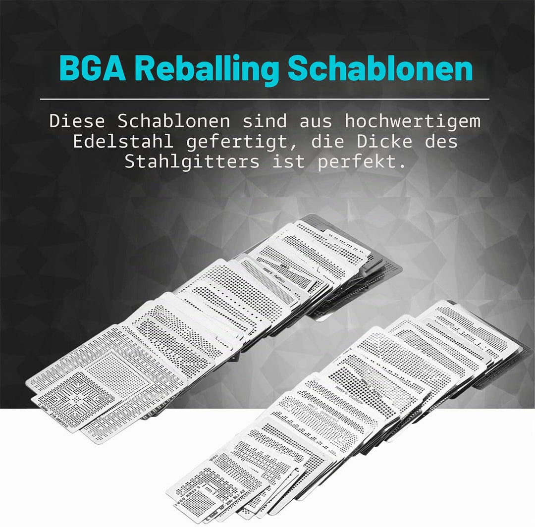130 Stück IC Chip BGA Reballing Stencil Kits, etc für alle Arten von BGA-Chips, Lötmodelle für Lapto