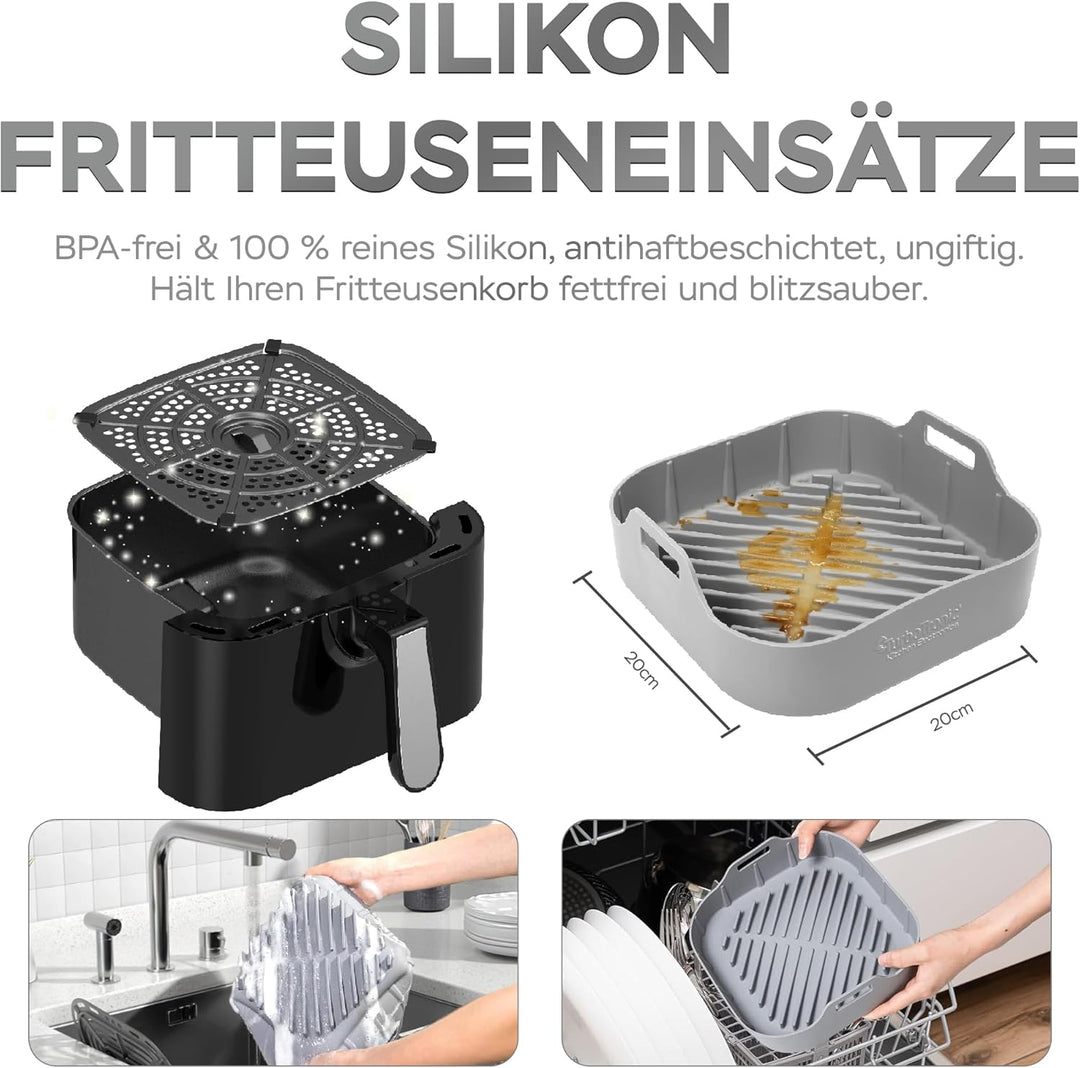 Heissluftfritteuse XL, 5 Liter - AF12 - digitale XL Heissluftfritteuse, 10 Programme, Airfryer, Frit